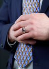 2.10 Carat Cushion-Cut Ruby Men's Ring in Yellow Gold and Platinum