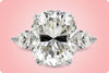 GIA Certified 13.23 Carat Cushion Cut Diamond Three-Stone Engagement Ring