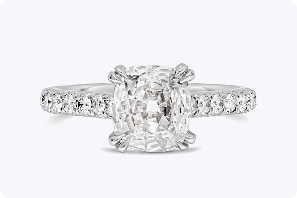 1.39 Carats Cushion Cut Diamond Engagement Ring in White Gold