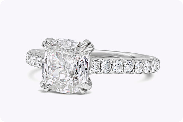 1.39 Carats Cushion Cut Diamond Engagement Ring in White Gold