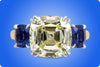 7.20 Carat Antique Cushion Cut Diamond Three-Stone Engagement Ring in Yellow Gold