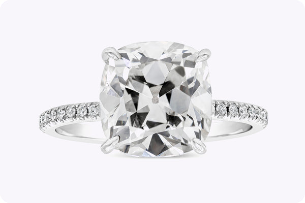 GIA Certified 4.69 Carats Cushion Brilliant Diamond Engagement Ring in White Gold & Platinum