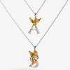 Carrera y Carrera 0.08 Carat Round Diamond "MY ANGEL" A Pendant Initial in Two Tone Gold