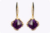 Carrera y Carrera 5.53 Carats Sugarloaf Amethyst with Diamond Lia Earrings in Yellow Gold