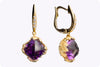 Carrera y Carrera 5.53 Carats Sugarloaf Amethyst with Diamond Lia Earrings in Yellow Gold