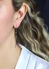 0.23 Carats Total Round Brilliant Cut Diamond Chain Drop Earrings in White Gold