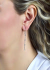 0.23 Carats Total Round Brilliant Cut Diamond Chain Drop Earrings in White Gold