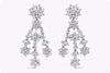 7.98 Carats Total Mixed-Shape Diamonds Chandelier Dangle Earrings in White Gold