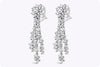 7.98 Carats Total Mixed-Shape Diamonds Chandelier Dangle Earrings in White Gold