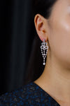1.85 Carats Total Brilliant Round Diamond Filigree Fringe Dangle Earrings in White Gold