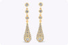 1.74 Carats Total Brilliant Round Diamond Teardrop Earrings in Yellow Gold