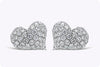 1.06 Carats Total Round Brilliant Diamond Heart Shape Stud Earrings in White Gold