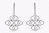 2.21 Carats Total Brilliant Round Cut Diamond Open-Work Dangle Earrings in White Gold