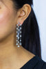 9.15 Carats Total Triple Column Fancy Cut Diamonds Drop Chandelier Earrings in White Gold