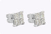 8.17 Carats Princess Cut Diamond White Gold Cluster Earrings in White Gold