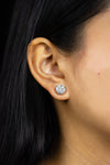 1.75 Carats Total Brilliant Round Diamond Cluster Stud Earrings in White Gold and Platinum