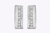 0.52 Carats Round Brilliant Diamond Channel Set Hoop Earrings in Platinum