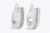 0.52 Carats Round Brilliant Diamond Channel Set Hoop Earrings in Platinum