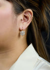 6.58 Carats Total Round Brilliant Diamond Flower Drop Earrings in Yellow Gold