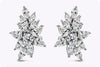 3.21 Carats Total Fancy Shape Diamonds Cluster Earrings in White Gold