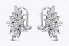 3.21 Carats Total Fancy Shape Diamonds Cluster Earrings in White Gold