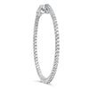 1.51 Carat Round Diamond Pave Hoop Earrings in White Gold
