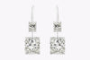 GIA Certified 12.16 Carats Total Radiant Cut Diamond Drop Earrings in Platinum