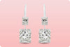 GIA Certified 12.16 Carats Total Radiant Cut Diamond Drop Earrings in Platinum