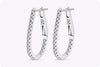 0.46 Carats Total Round Cut Diamond U-Shaped Hoop Earrings in White Gold