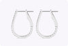 0.46 Carats Total Round Cut Diamond U-Shaped Hoop Earrings in White Gold