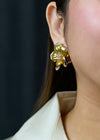 Wempe Diamond Pearl Gold Flower Earrings