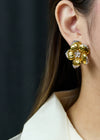 Wempe Diamond Pearl Gold Flower Earrings