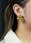 Wempe Diamond Pearl Gold Flower Earrings