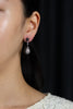 3.18 Carats Total Mixed Cut Black and White Diamond Dangle Earrings in White Gold