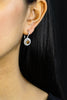 GIA Certified 1.32 Carats Total Fancy Color Diamond Halo Dangle Earrings in White Gold