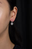 2.63 Carats Total Round Brilliant Diamond Halo Dangle Earrings in Platinum