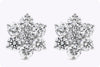7.48 Carats Total Brilliant Round Cut Diamond Flower Stud Earrings in Platinum
