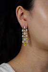15.69 Carats Total Pear Shape Fancy Intense Yellow and White Diamond Chandelier Earrings in White Gold and Platinum