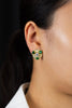 1.80 Carats Total Old European Cut Diamonds with Imitation Emeralds Clip-On Earrings in Yellow Gold