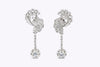2.25 Carats Round Diamond Solitaire Dangle Earrings in White Gold