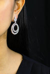 9.95 Carats Total Brilliant Round & Pear Shape Diamond Dangle Earrings in White Gold