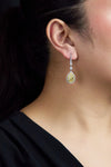 GIA Certified 4.19 Carats Total Pear Shape Yellow Diamond Double Halo Dangle Earrings in Yellow Gold & Platinum