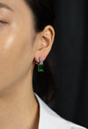 6.49 Carats Mixed Cut Green Emerald and Diamond Drop Earrings in Yellow Gold and Platinum