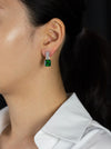 6.49 Carats Mixed Cut Green Emerald and Diamond Drop Earrings in Yellow Gold and Platinum