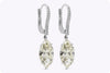 6.69 Carats Total Marquise Cut Diamond Dangle Earrings in White Gold