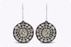 9.54 Carats Total Antique Old Mine Cut Diamond and Ruby Dangle Earrings in Silver and White Gold