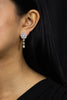 GIA Certified 5.96 carats Total Brilliant Round and Pear Shape Diamond Cluster Dangle Earrings in Platinum