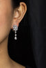 GIA Certified 5.96 carats Total Brilliant Round and Pear Shape Diamond Cluster Dangle Earrings in Platinum