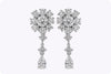 5.96 carats Total GIA Certified Diamond Cluster Dangle Earrings in Platinum
