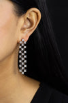 10.79 Carats Total Princess Cut Diamond Three-Row Waterfall Drop Earrings in White Gold